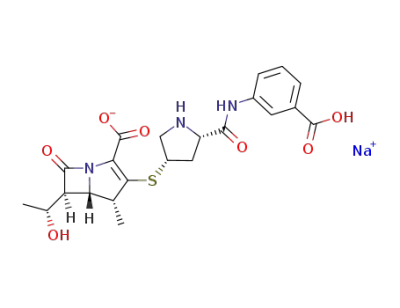 [4R-[3(3S*,5S*),4α,5β,6β(R*)]]-3-[[-5-[[(3-carboxyphenyl)amino]carbonyl]-3-pyrrolidinyl]thio]-6-(1-hydroxyethyl)-4-methyl-7-oxo-1-azabicyclo[3.2.0]hept-2-ene-2-carboxylic acid monosodium