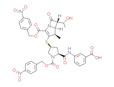 (4-nitrophenyl)methyl (4R,5S,6S)-3-[[(3S,5S)-5-[[(-carboxyphenyl)amino]carbonyl]-1-[[(4-nitrophenyl)methyoxy]carbonyl]-3-pyrrolidinyl]thio]-6-[(1R)-1-hydroxyethyl]-4-methyl-7-oxo-1-azabicyclo[3.2.0]hept-2-ene-2-carboxylate