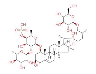 26-O-β-D-glucopyranosyl 22-hydroxy-25(R)-furost-5-en-1β,3β,26-triol 1-O-α-L-rhamnopyranosyl(1->2)-4-O-sulfo-β-D-fucopyranoside